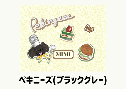 オリジナルカフェマット [ワッペン柄] (ペキニーズ・コッカー)